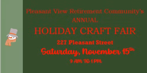 Pleasant View Retirement Community Annual Craft Fair!