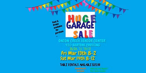 Onion Creek Senior Center Annual Garage Sale