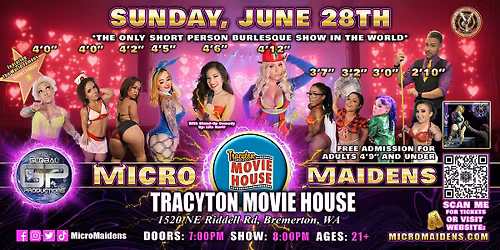 Bremerton, WA - Micro Maidens Dwarf Dancers @ Tracyton Movie House - Sunday