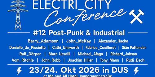 ELECTRI_CITY Conference    Freitag, 23. Okt    BOOK PRESENTATIONS