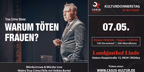 True Crime Show: Warum t\u00f6ten Frauen? (mit Veikko Bartel)