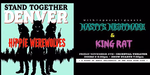 Hippie Werewolves with special guests: Nasty's Nightmare & King Rat