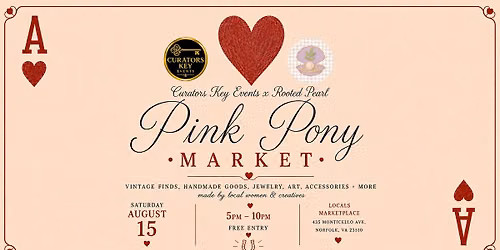 Pink Pony Market Saturday, August 15th, 5pm-10pm in Downtown Norfolk