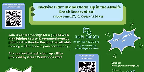 Invasive Plant ID Walk and Clean-up in the Alewife Brook Reservation