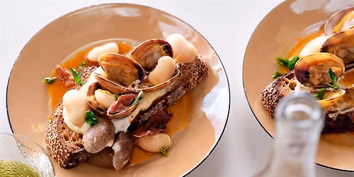 Clams with Crispy Ham & Butter Beans