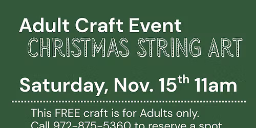 Adult Craft Event - Christmas String Art
