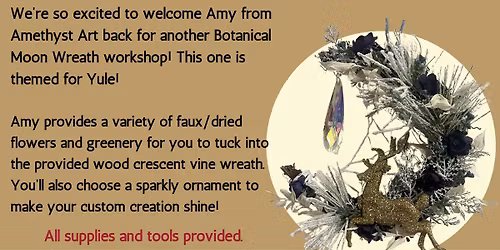 Make a Yule Moon Botanical Wreath at Pieces of Jayde