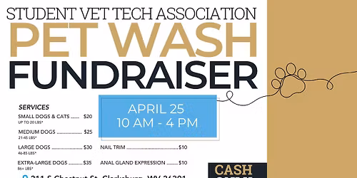 Pet Wash Fundraiser - Pierpont C&TC Student Vet Tech Association