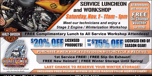 Service Luncheon & Workshop @ Horsepower Harley-Davidson