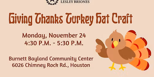 Giving Thanks Turkey Hat Craft 