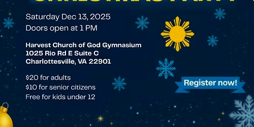 Charlottesville Filipino Cultural Association A Starry Night Christmas Party