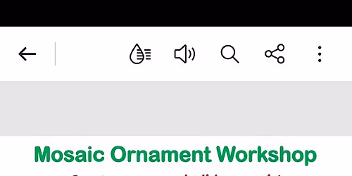 Mosiac Christmas Ornament Workshop