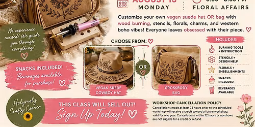 Hat or Bag Burning:  Floral Affairs After Hours: Crafting in Bloom