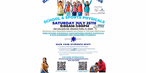 Clay Back-to-School Bash 2026 - FREE School & Sports Physicals by Emmanuel Project