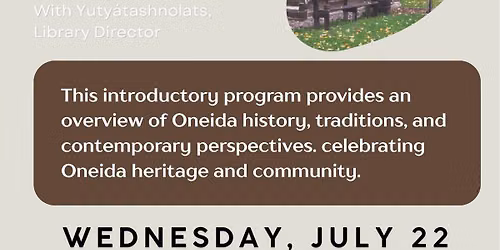 Oneida History With Yuty\u00e1tashnolats, Library Director