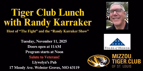 Tiger Club Lunch with Randy Karraker