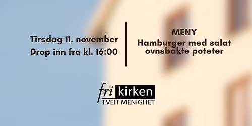 \u00c5pent hus med god middag, fellesskap og lek.