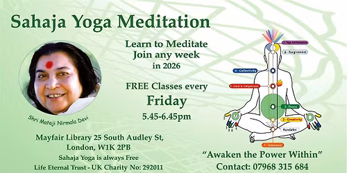 Learn to Meditate  - Free Meditation & Yoga - in Mayfair on Fridays