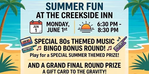 Beach Bingo at The Creekside Inn!
