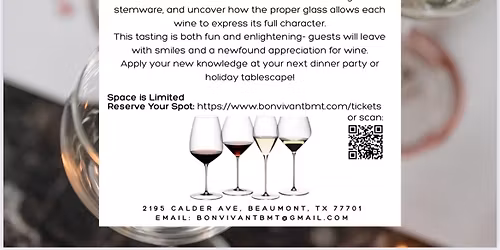 Riedel Wine Glass Experience Class and Tasting