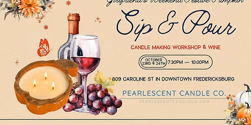 Festive Pumpkin Sip & Pour Candle Making Workshop at Pearlescent Candle