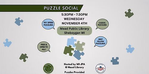 Puzzle Social - Sheboygan - Hosted by WI-JPA  November