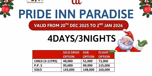 PrideInn Paradise Christmas Offers \ud83c\udf81\u26c4