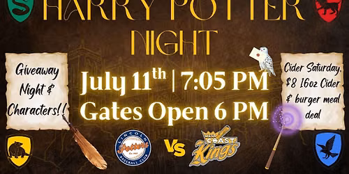 Harry Potter Night w\/ Giveaway & Characters vs. WC Kings