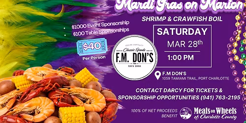 Mardi Gras on Marion Shrimp & Crawfish Boil