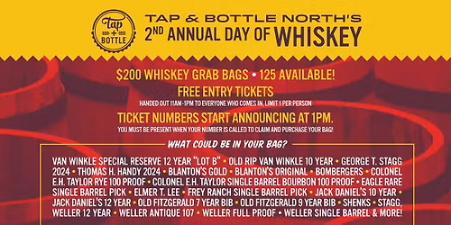 Tap & Bottle North\u2019s 2nd Annual Day of Whiskey! 