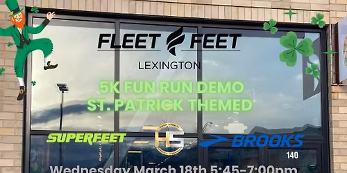 Brooks Demo and St. Patricks Themed 5k Fun Run