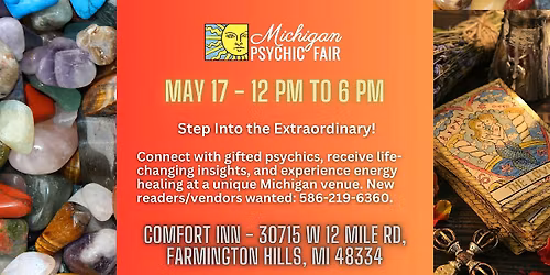 Michigan Psychic Fair at the Comfort Inn in Farmington Hills, MI