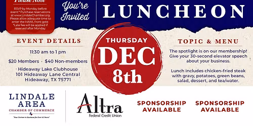 December 2026 LACC Luncheon - 30 Second Commercials