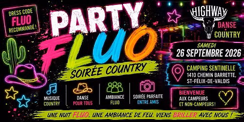Party country FLUO au Camping Sentinelle