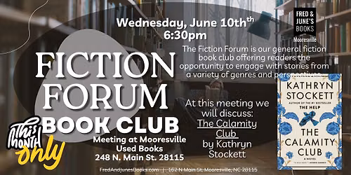The Fiction Forum Book Club (Meeting at Mooresville Used Books & Media)