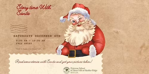 Story Time with Santa at Primrose School of Sioux Falls \u2014 Free Family Holiday Event in Sioux Falls