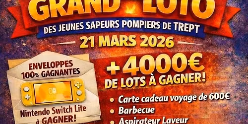 Grand loto des Jeunes Sapeurs Pompiers de Trept. 