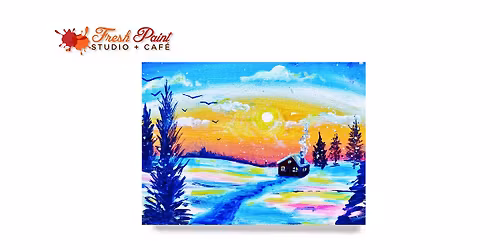 Paint Night - Warm Winter Cabin Acrylic Painting Workshop