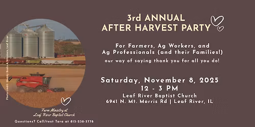 3rd Annual After Harvest Party