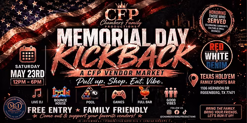 Memorial Day Kickback: Red \u2022 White \u2022 Denim Experience