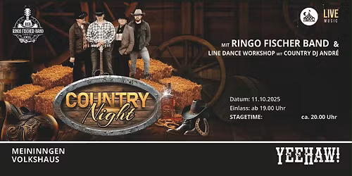 Country Night mit Ringo Fischer Band & Line-Dance Workshop im Volkshaus Meiningen