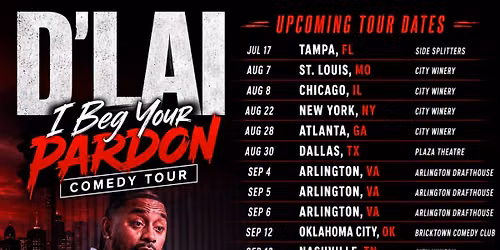 D'LAI: "I Beg Your Pardon" Comedy Tour Live in Raleigh, NC