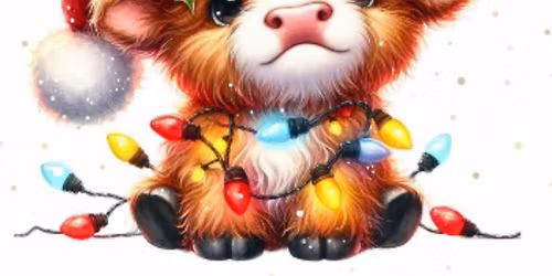 Santa baby cow paint night