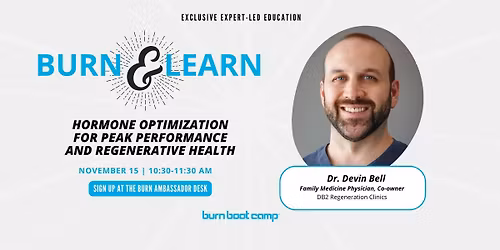 BURN & LEARN: Boost your health with hormone optimization 