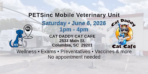 PETSinc Mobile at Cat Daddy Cat Cafe in Columbia, SC