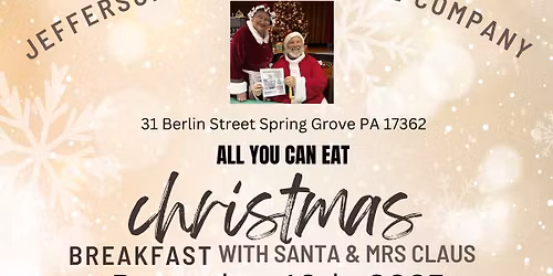 All You Can Eat Breakfast With Santa & Mrs Claus