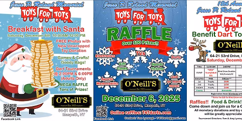 12th Annual Toys for Tots Benefit Dart Tournament & Raffle