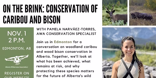 AWA Talk in Edmonton (hybrid) \u2013 On the Brink: Conservation of Caribou and Bison