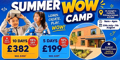 St Joseph's Catholic Primary School Summer WOW Camp (27th - 31st July)