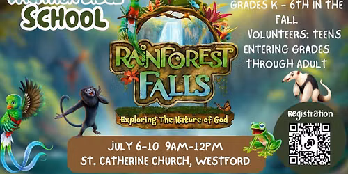 \ud83c\udf3f\ud83d\udc38 Vacation Bible School: Rainforest Falls \ud83d\udc12\ud83c\udf08